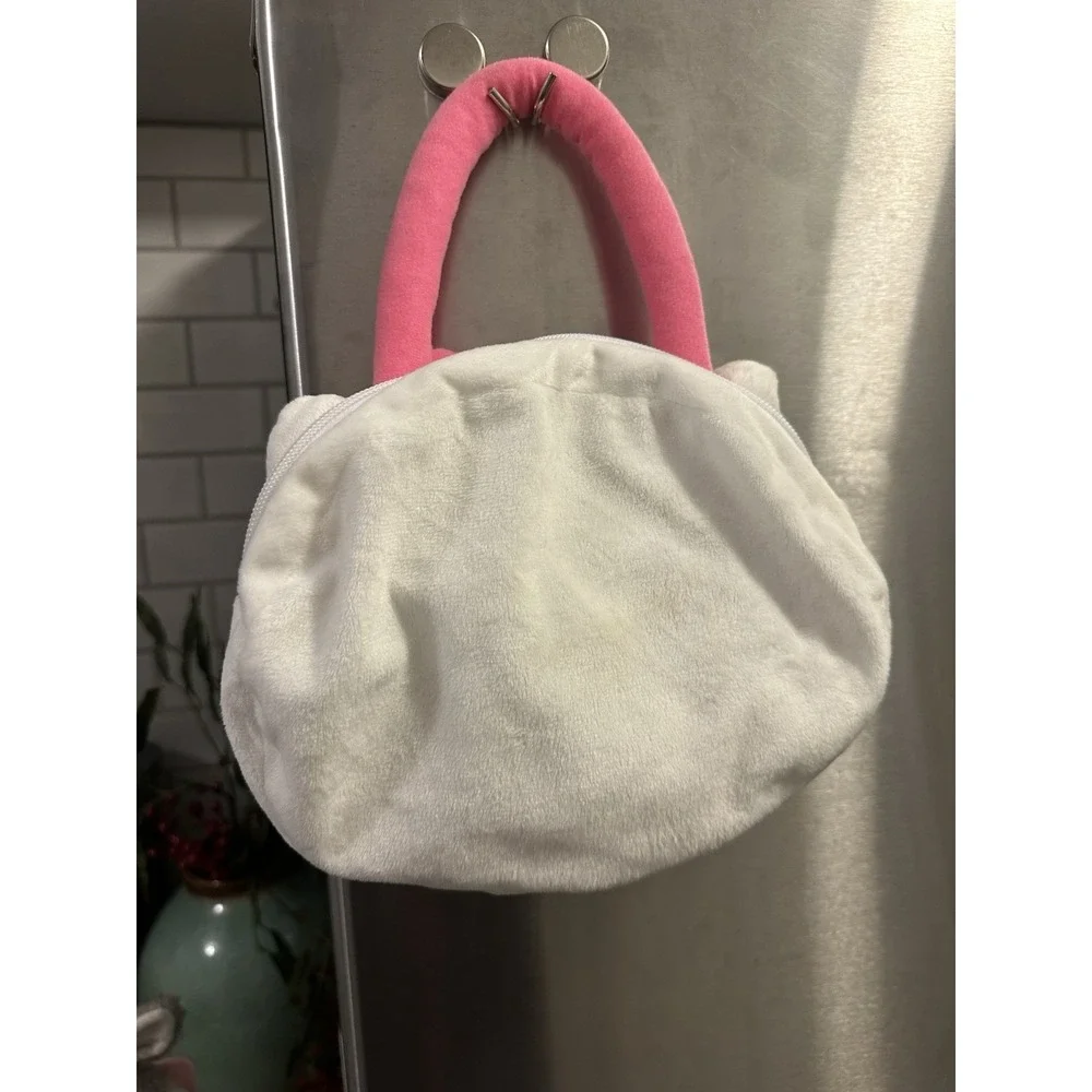 Sanrio‎ Hello Kitty Plush Purse Zip Closure Fits Phone+ Excellent Condition